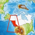 Physical location map of British Columbia, highlighted country, in context of entire country.