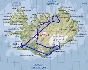 Carte voyage Islande